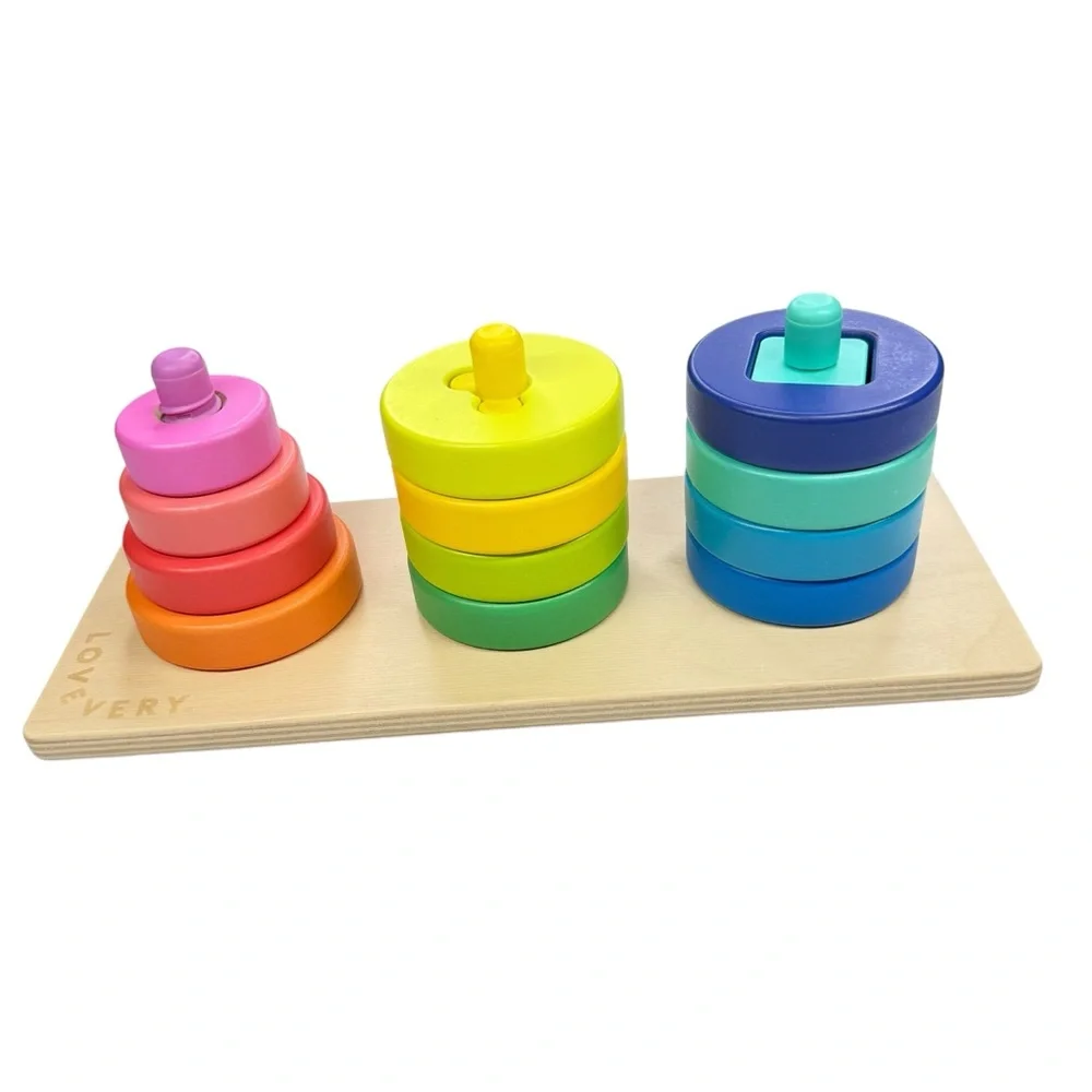 LOVEVERY Twist & Pivot Pattern Puzzle Stack toy.